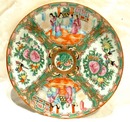 Chinese Rose Mandarin Plate Ching Qing Dynasty 19th c