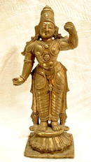 18TH CENTURY INDIAN HINDU GILDED BRASS FIGURE