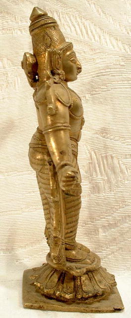 18TH CENTURY INDIAN HINDU GILDED BRASS FIGURE