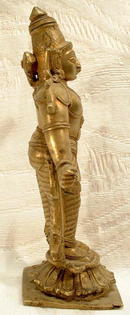 18TH CENTURY INDIAN HINDU GILDED BRASS FIGURE