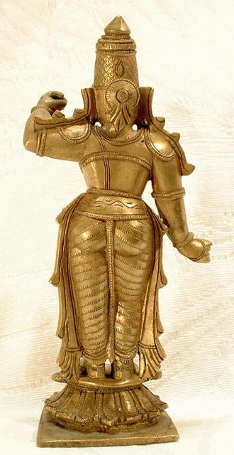 18TH CENTURY INDIAN HINDU GILDED BRASS FIGURE