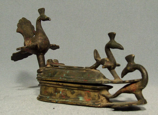 Antique Indian Bronze Cosmetic Container India