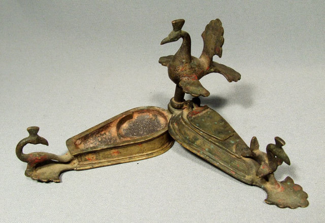 Antique Indian Bronze Cosmetic Container India
