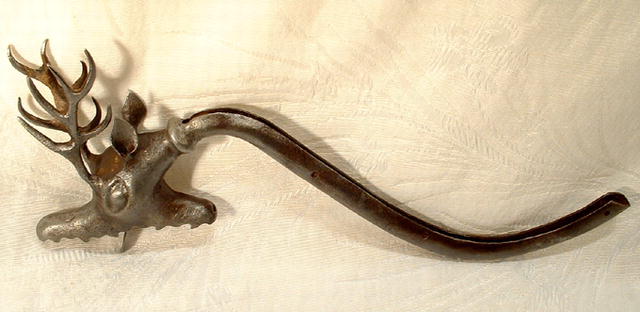 Antique 18th century Persian Qajar Dynasty steel dragon banner finial
