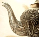 ANTIQUE ISLAMIC INDIA SOLID SILVER TEA SET