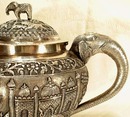 ANTIQUE ISLAMIC INDIA SOLID SILVER TEA SET