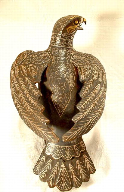 PERSIAN ISLAMIC DAMASCENED STEEL FALCON
