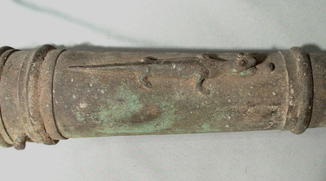ANTIQUE BRONZE CANNON LANTAKA, 18th cen