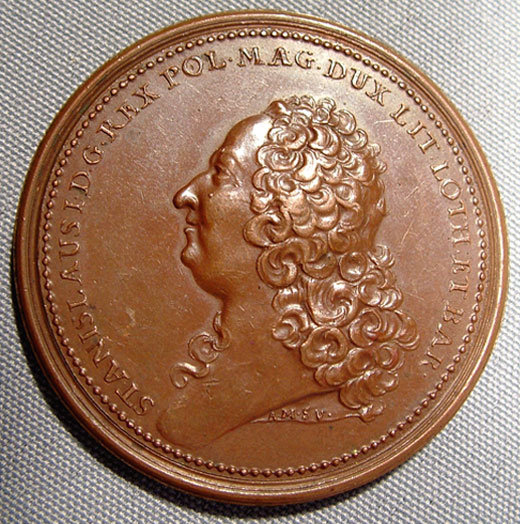 Antique 18th century Bronze Medal Polish King Poland