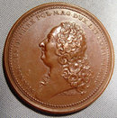 Antique 18th century Bronze Medal Polish King Poland
