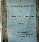 POLISH GENERAL DEMBINSKI HAND WRITTEN DEDICATION ON THE COVER of his book 1832