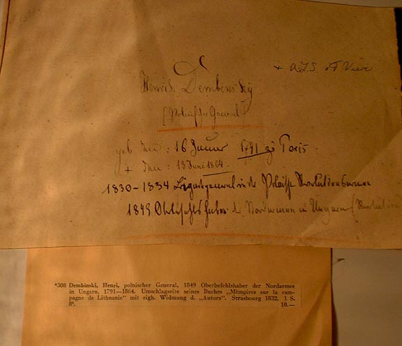 POLISH GENERAL DEMBINSKI HAND WRITTEN DEDICATION ON THE COVER of his book 1832