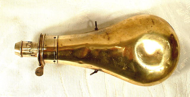 Antique Bras Gun Powder Flask