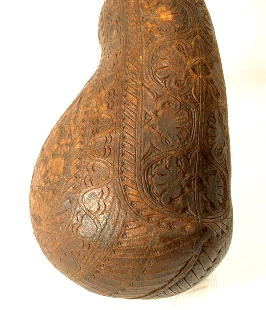 Antique 18th century Gun Powder leather Flask