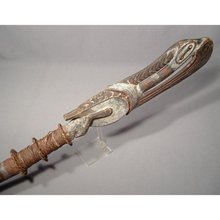 Antique Tribal Sculpture Papua New Guinea Middle Sepik Oceanic Lime Container