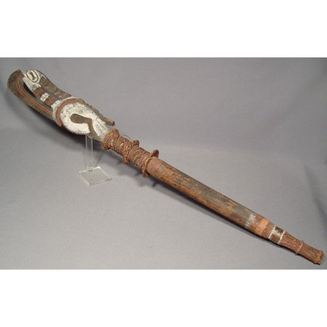 Antique Tribal Sculpture Papua New Guinea Middle Sepik Oceanic Lime Container