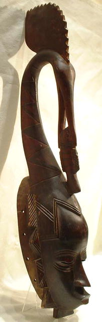 SOLD OLD AFRICAN WOODEN MASK, IVORY COAST