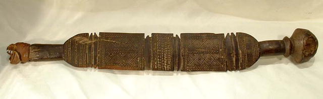 OLD AFRICAN WOODEN SWORD, SCEPTER, CLUB