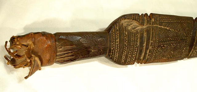 OLD AFRICAN WOODEN SWORD, SCEPTER, CLUB
