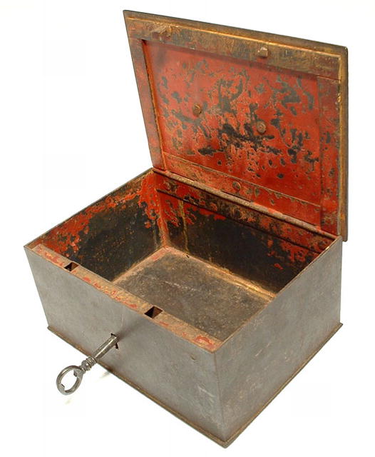 ANTIQUE GERMAN IRON BOX, 18th century