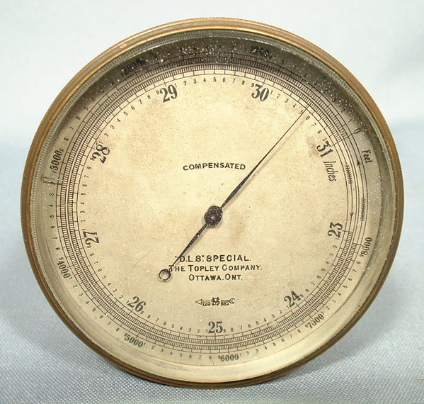 Antique Canadian Brass Barometer Altimeter, circa 1900