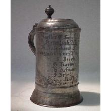 Antique Polish Pewter Tankard Elbląg 1801 Carpenters Guild Elbing