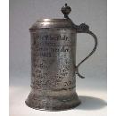 Antique Polish Pewter Tankard Elbląg 1801 Carpenters Guild Elbing