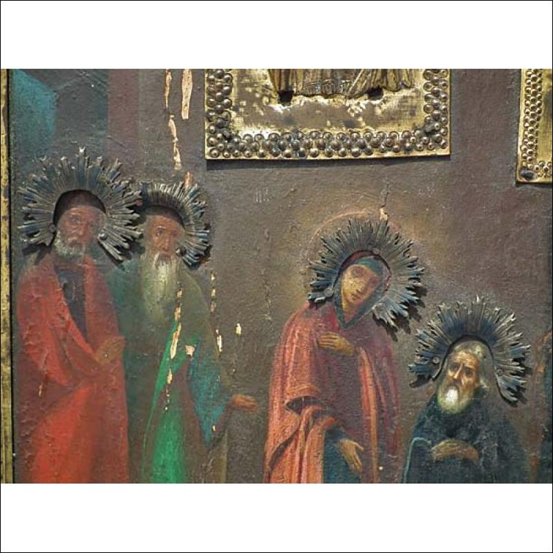 Antique 18th century Russian Icon St. Sergius of Radonezh