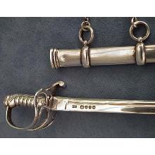 Antique British Sterling Silver Miniature Sword Paper Knife Saber