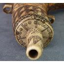 Antique 17th -18th Century Hungarian Gun Powder Flask Horn Transylvanian