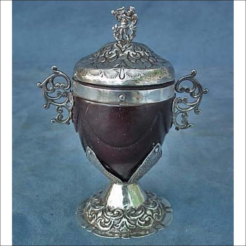 SOLD Antique 18th century European Silver-mounted Coconut Cup