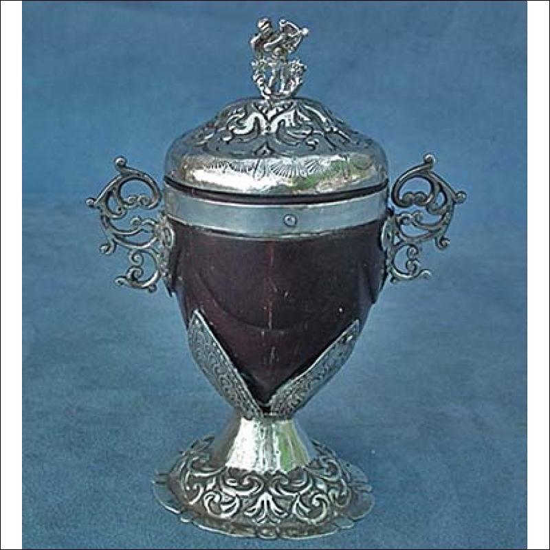 SOLD Antique 18th century European Silver-mounted Coconut Cup