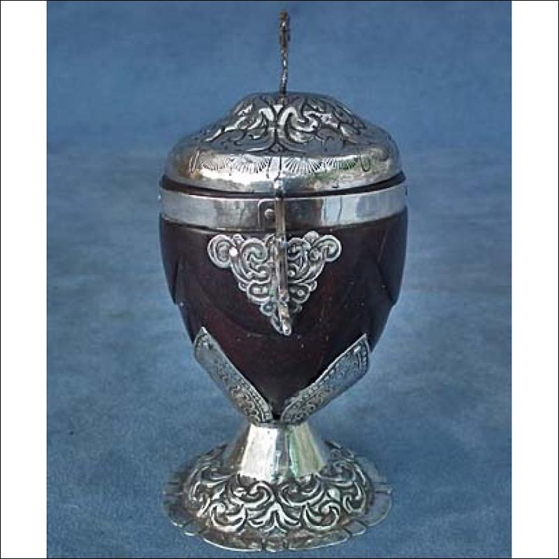 SOLD Antique 18th century European Silver-mounted Coconut Cup
