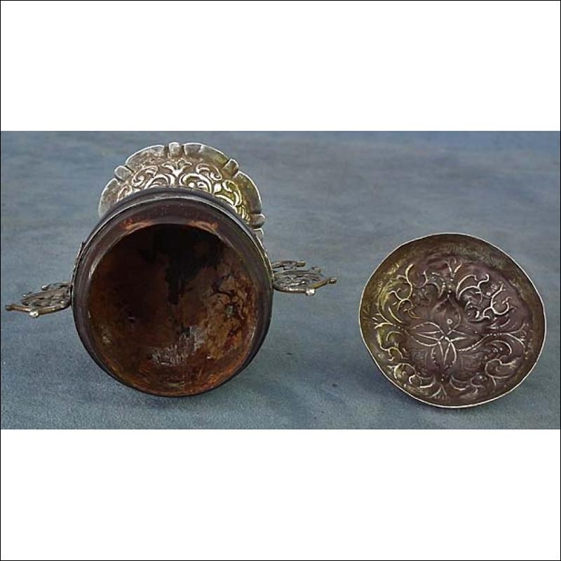 SOLD Antique 18th century European Silver-mounted Coconut Cup