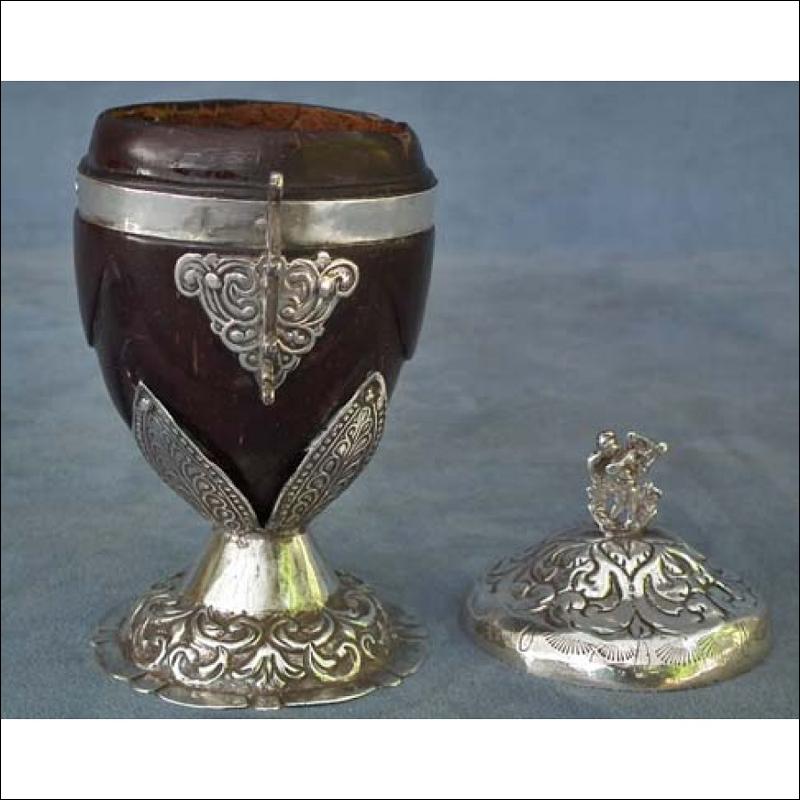 SOLD Antique 18th century European Silver-mounted Coconut Cup
