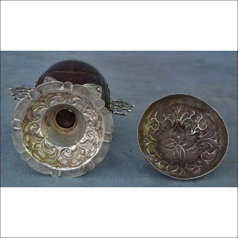 SOLD Antique 18th century European Silver-mounted Coconut Cup