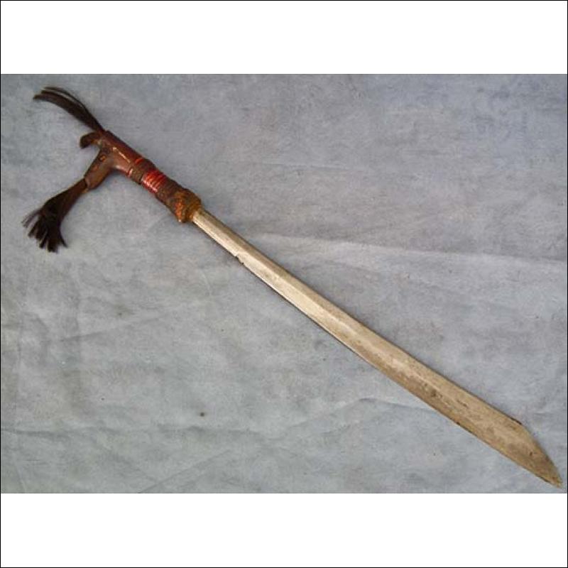 Antique Sword Mandau Parang Ihlang of Head Hunters Dayak Borneo