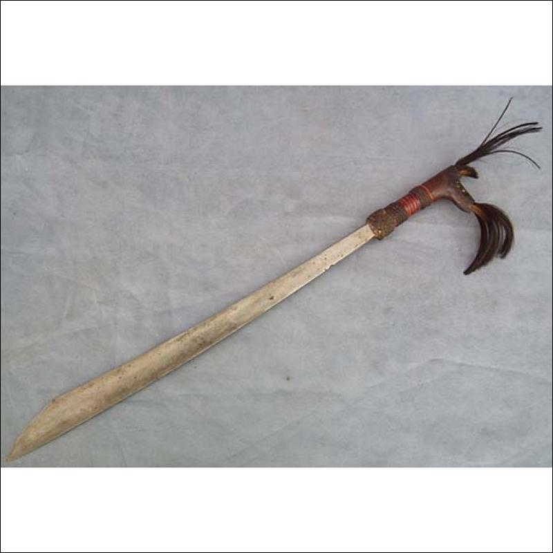 Antique Sword Mandau Parang Ihlang of Head Hunters Dayak Borneo