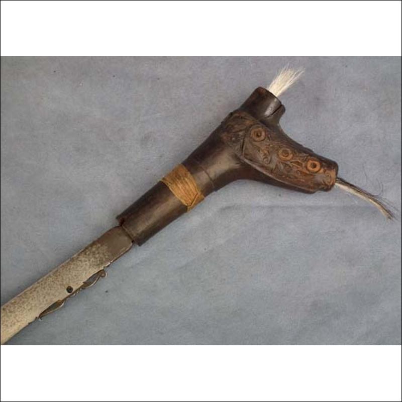 Antique Sword Head Hunters Dayak Mandau Parang Ihlang Borneo