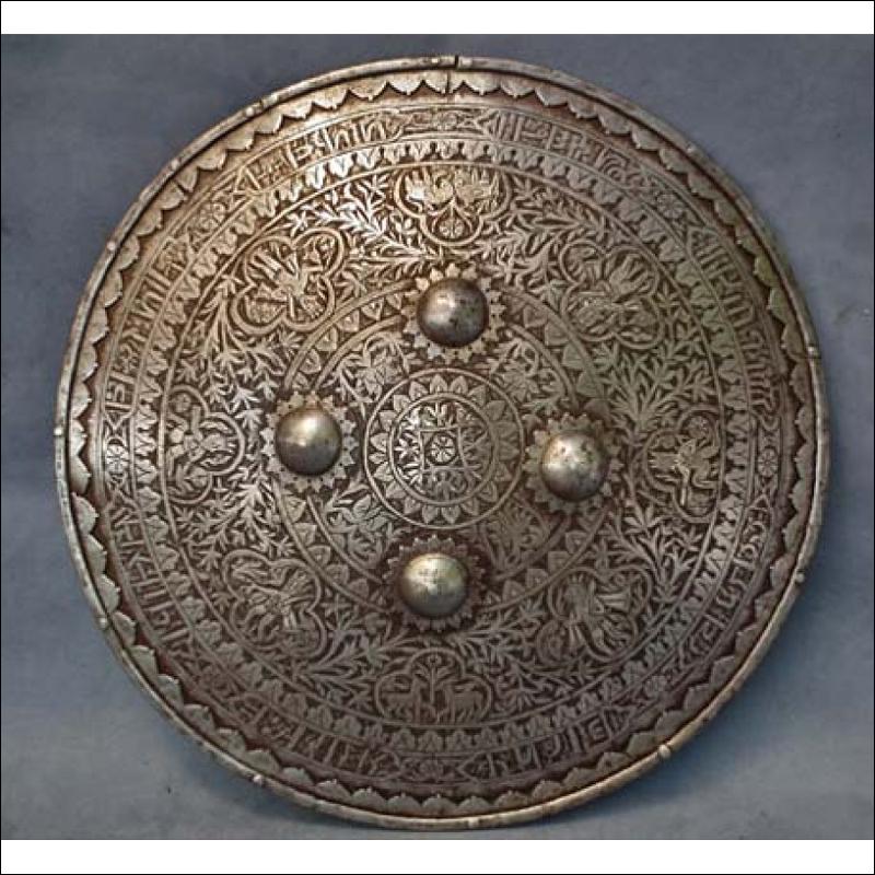 SOLD Antique 18th century Indo Persian Mughal Shield Dhal Separ