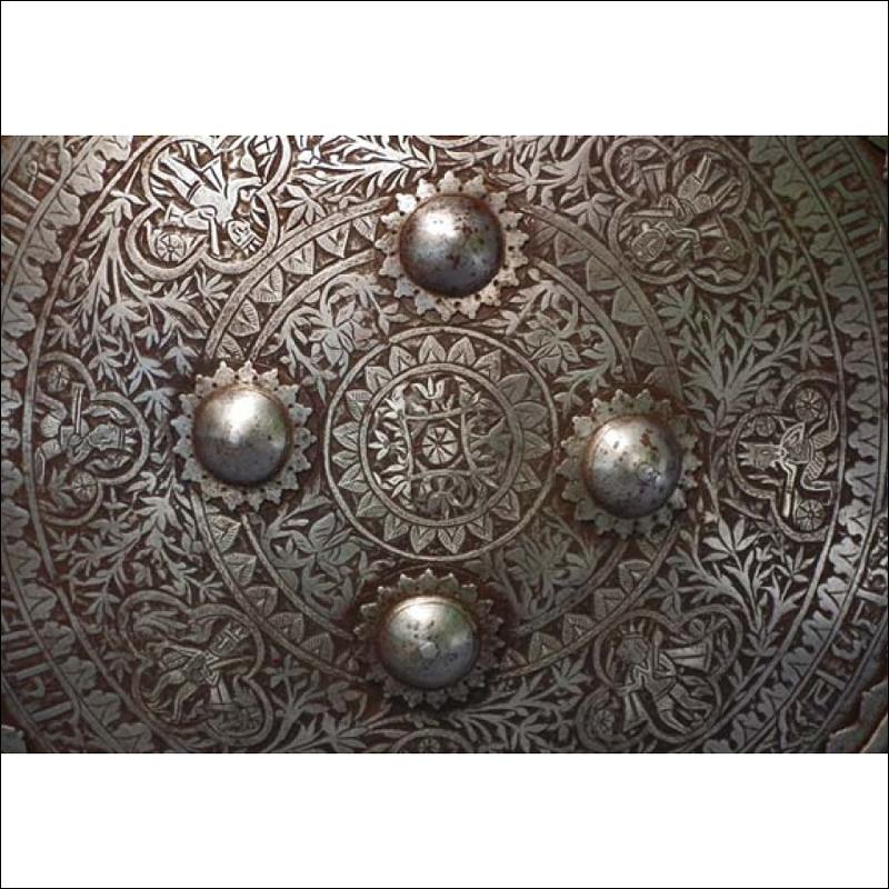 SOLD Antique 18th century Indo Persian Mughal Shield Dhal Separ