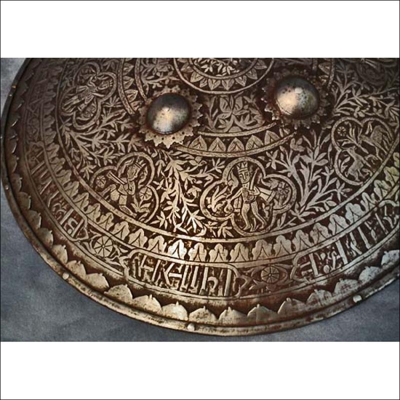 SOLD Antique 18th century Indo Persian Mughal Shield Dhal Separ
