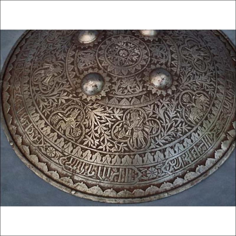 SOLD Antique 18th century Indo Persian Mughal Shield Dhal Separ