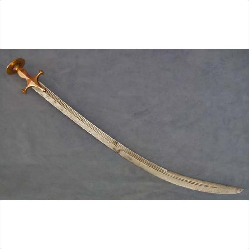 SOLD Antique Indian Islamic Mughal Sword Talwar Tulwar with 17th c European Blade