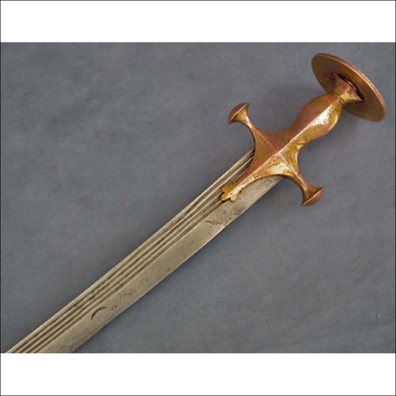 SOLD Antique Indian Islamic Mughal Sword Talwar Tulwar with 17th c European Blade