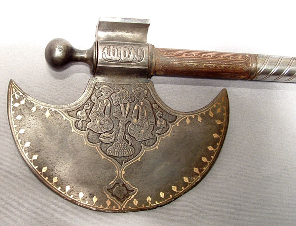 Antique Indo-Persian Islamic Saddle Axe, 18th