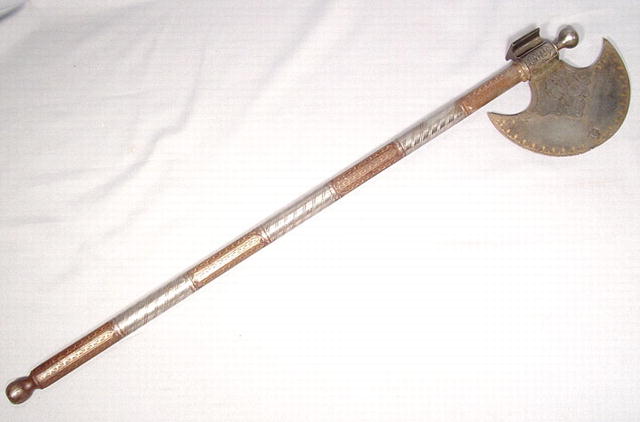 Antique Indo-Persian Islamic Saddle Axe, 18th