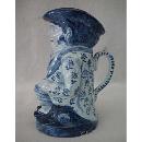 Antique Delft Blue and White Toby Jug 19th century .