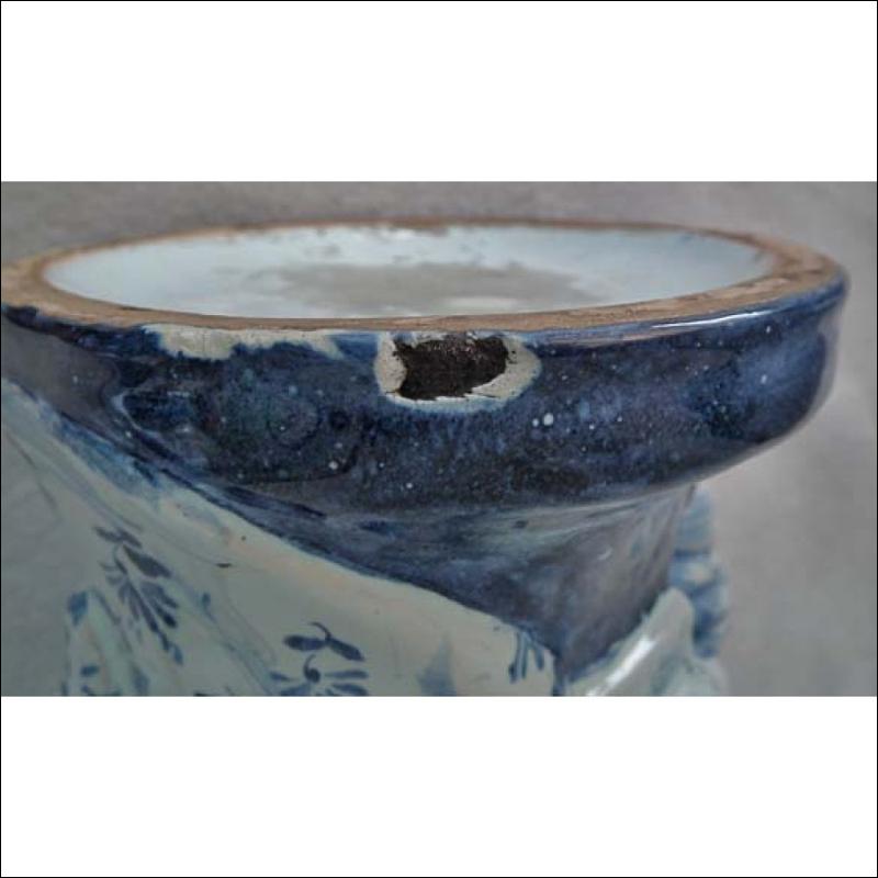 Antique Delft Blue and White Toby Jug 19th century .