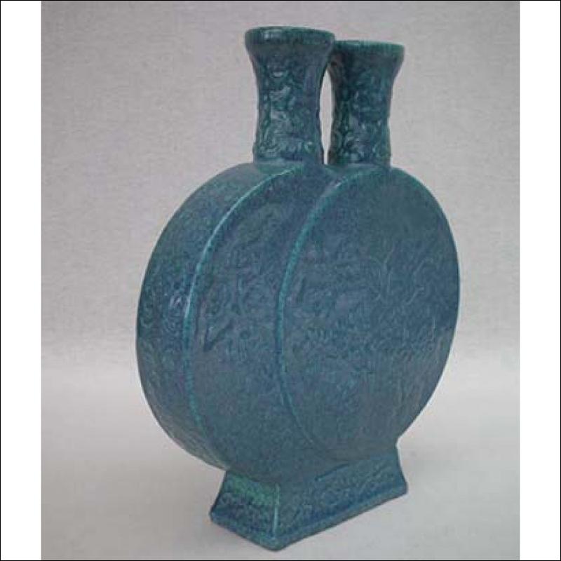 SOLD Chinese Porcelain Robin’s Egg Double Moon flask Vase
